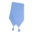 Mr. Mjs Trading Mr. MJs Trading AG-11315-13x72 13 x 72 in. Ribbed Table Runner with Tassels; Blue - Light AG-11315-13x72